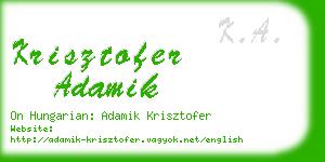 krisztofer adamik business card